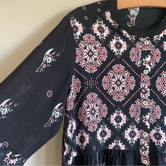 Ananda’s Collection Button Down Maxi Dress Long Sleeve India 100% Rayon - Picture 10 of 14